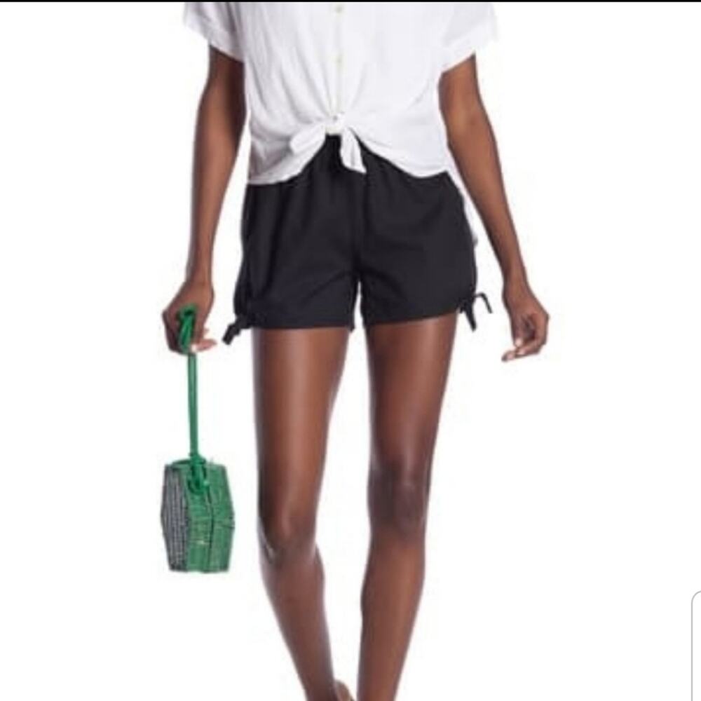 Madewell Women's Size Small Black Side Tie Pull-On Shorts Elastic Waist Casual